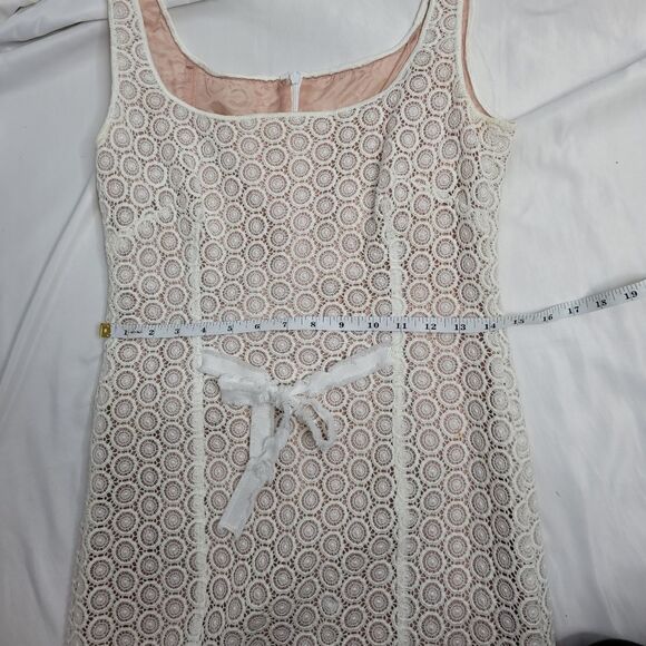 MOSCHINO dress white eyelet lace‎ sleeveless bodycon midi 8 - Picture 14 of 16